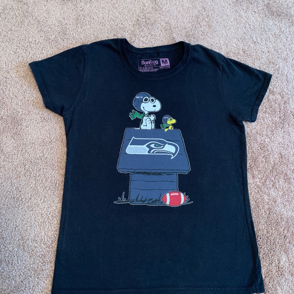 Seahawks Snoopy & Woodstock T-Shirt - Medium